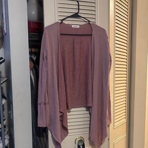 Light Mauve Open-Front Women's Cardigan Sweater